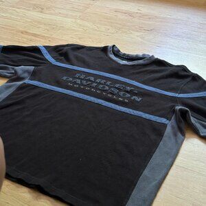 Long tee Harley-Divison (00s) / Size 2XL ( fit XL) / Navy-Black